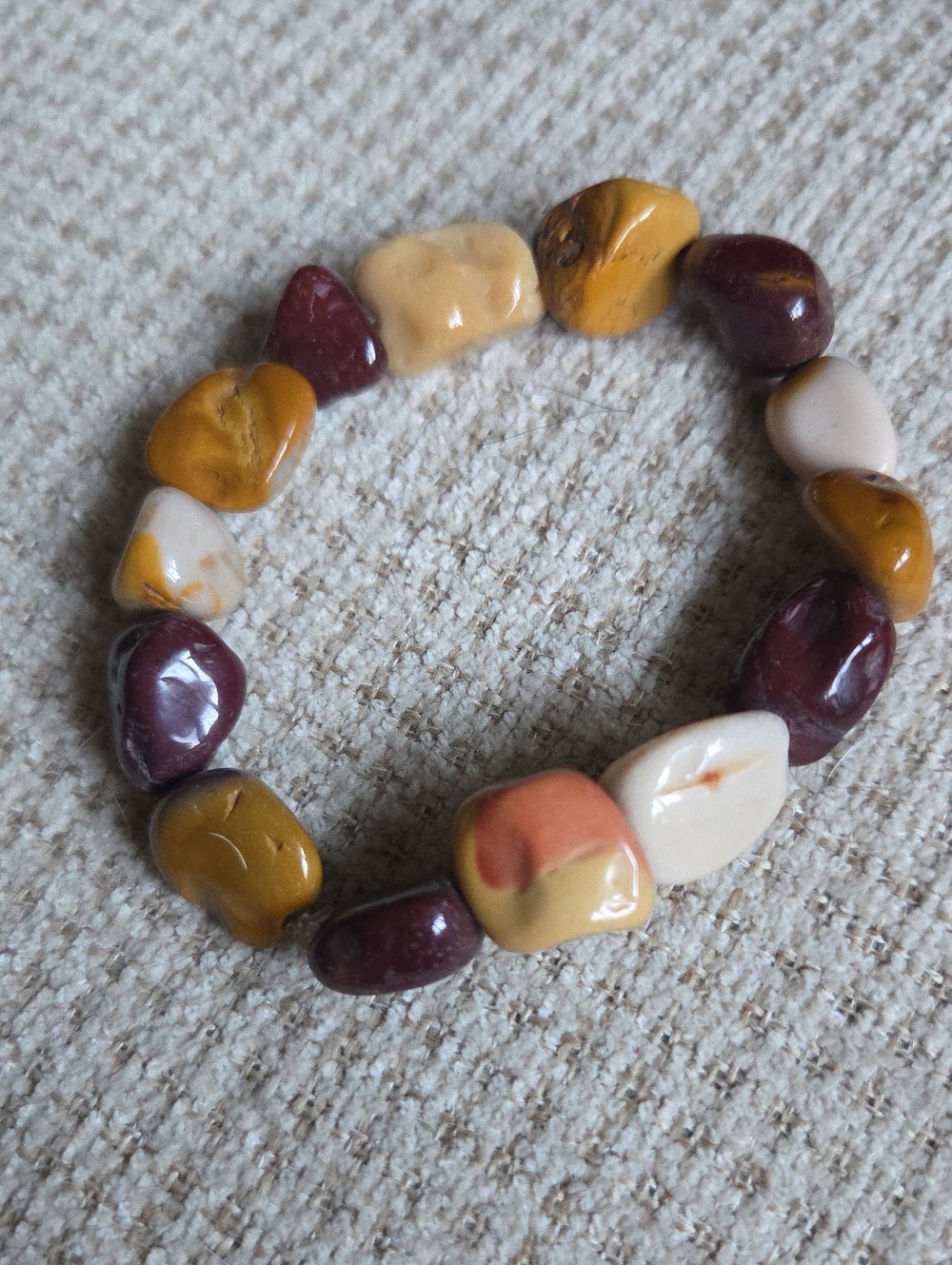 Handcrafted Multicolor Mookaite Chip Bead Stretch Bracelet - Women